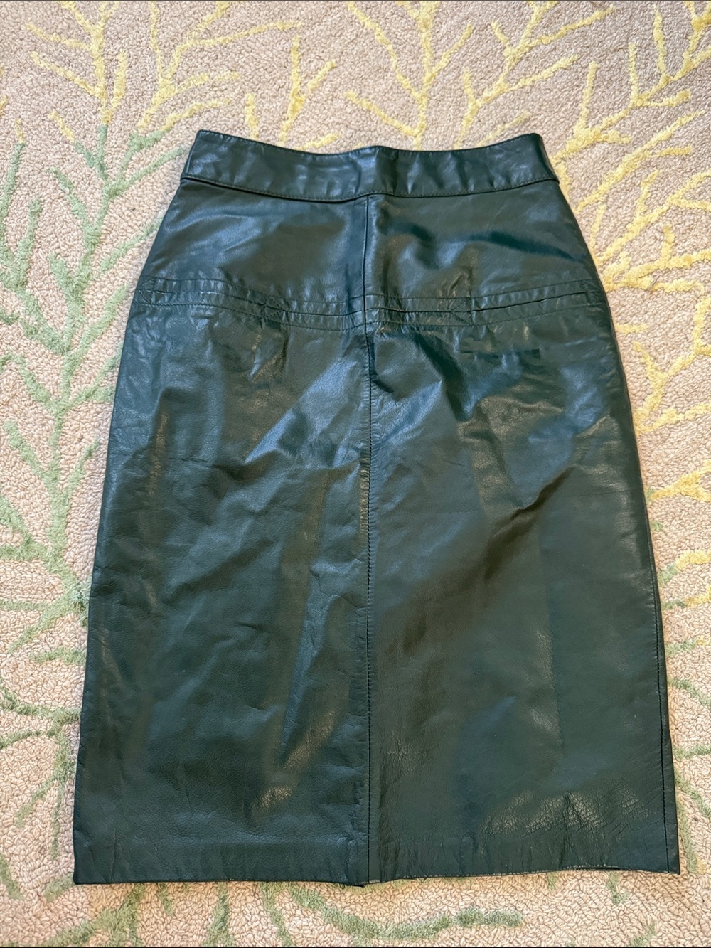 Pia Ricci vintage Green Leather Pencil Skirt - Women 4